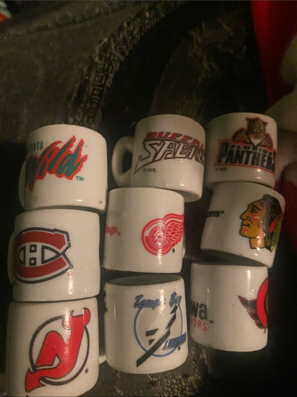 NHL Ceramic Shot Glass Set - White with Team Logos
